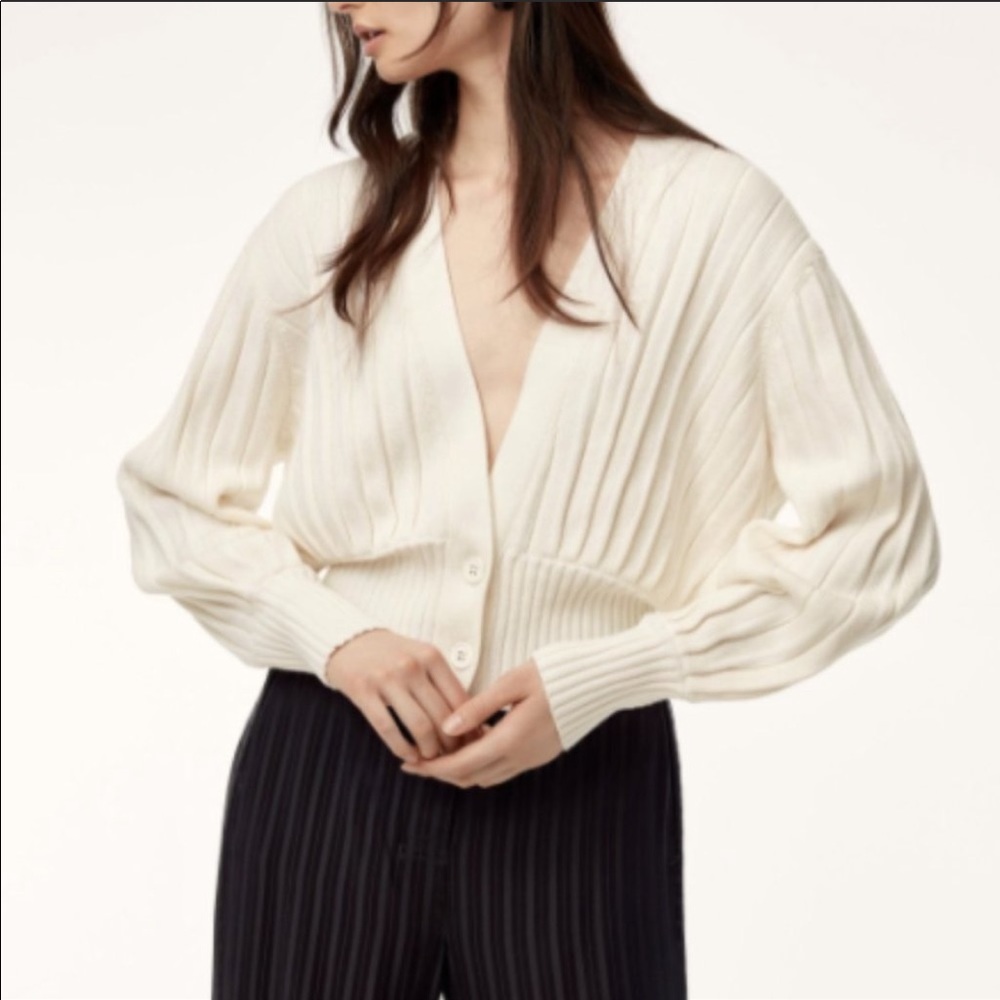 aritzia plunge front cardigan wilfred